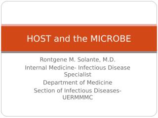 HOST and the MICROBE.ppt