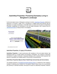 Aashrithaa Properties_ Pioneering Exemplary Living in Bangalore's Landscape.pdf