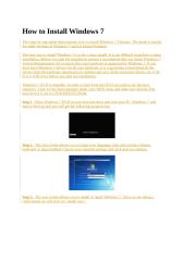 How to Install Windows 7.docx