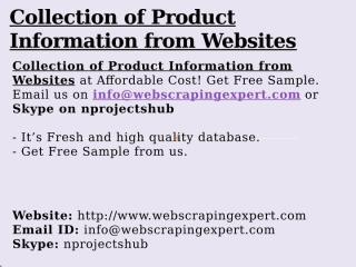 Collection of Product Information from Websites.pptx