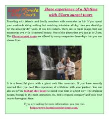 Have experience of a lifetime with Uluru sunset tours.pdf