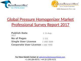 Global Pressure Homogenizer Market Professional Survey Report 2017.pptx